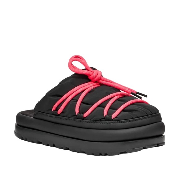 Ugg Women's Spaceslider Tech Slide/Slippers in Black/Hot Pink | NEW/NWOB!!🖤🩷🖤 - Picture 1 of 11
